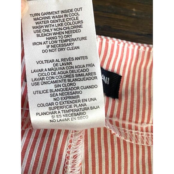 MARIO SERRANI ITALY red & white pin striped women's stretch pants size medium - Picture 5 of 6